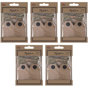 100x Cadeau tags/labels kraftpapier/karton aan jute touw 7 cm 10176995