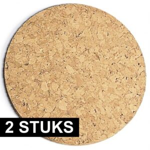 2x Kurk pannen onderzetters dik 20 cm 10132198