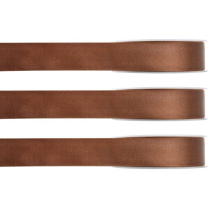 3x Hobby/decoratie bruine satijnen sierlinten 1 cm/10 mm x 25 meter 10253108