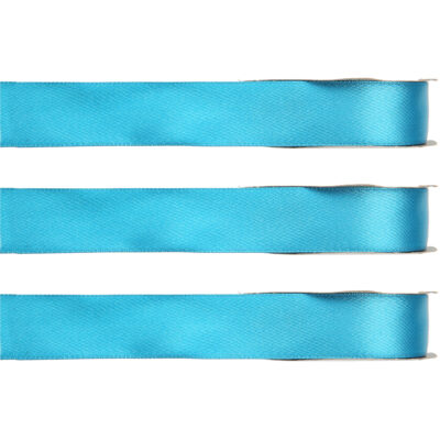 3x Hobby/decoratie turquoise satijnen sierlinten 1 cm/10 mm x 25 meter 10253100