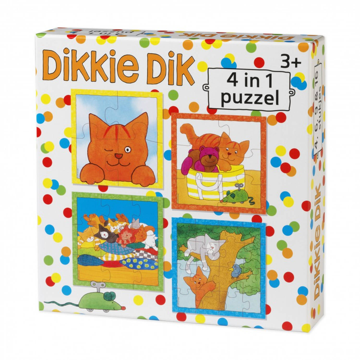 Bambolino Toys Dikkie Dik 4-1 puzzel - 4+6+9+16 stukjes 3986345