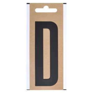 Boot sticker letter D zwart 10 cm 10091850