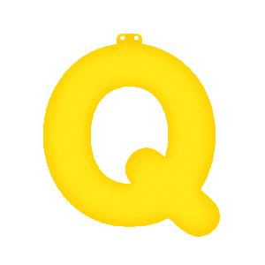 Geel opblaasbare letter Q 10033779
