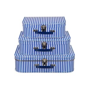 Kinderkoffertje blauw gestreept 30 cm 10079313