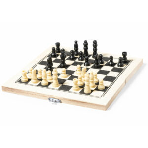 Reis schaakspel opklapbaar bord - hout - 21 x 21 cm - spelletjes schaken 10427473