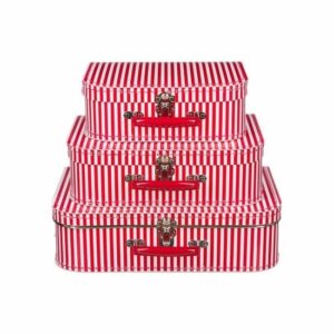 Speelgoedkoffertje rood gestreept 30 cm 10090147
