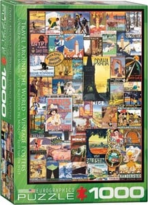 Travel Around the World Vintage Posters Puzzel (1000 stukjes) 40356778356